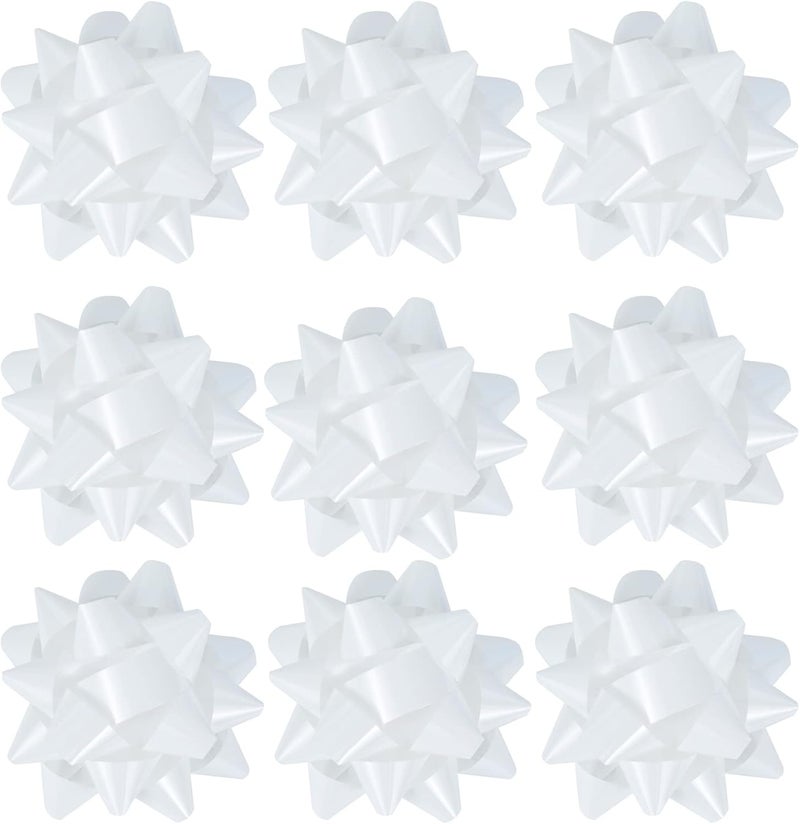 DYSHIPEN 24 Large Gift Bows,3.5 inches, Bows for Gift Wrapping and Presents,Christmas Bows,for Parties, Birthdays, Weddings or Other Holidays. (White) - Image 1